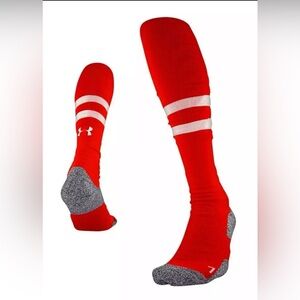 UNDER ARMOR BASEBALL SOCKS RED LARGE OVER THE CALF UA BASEBALL